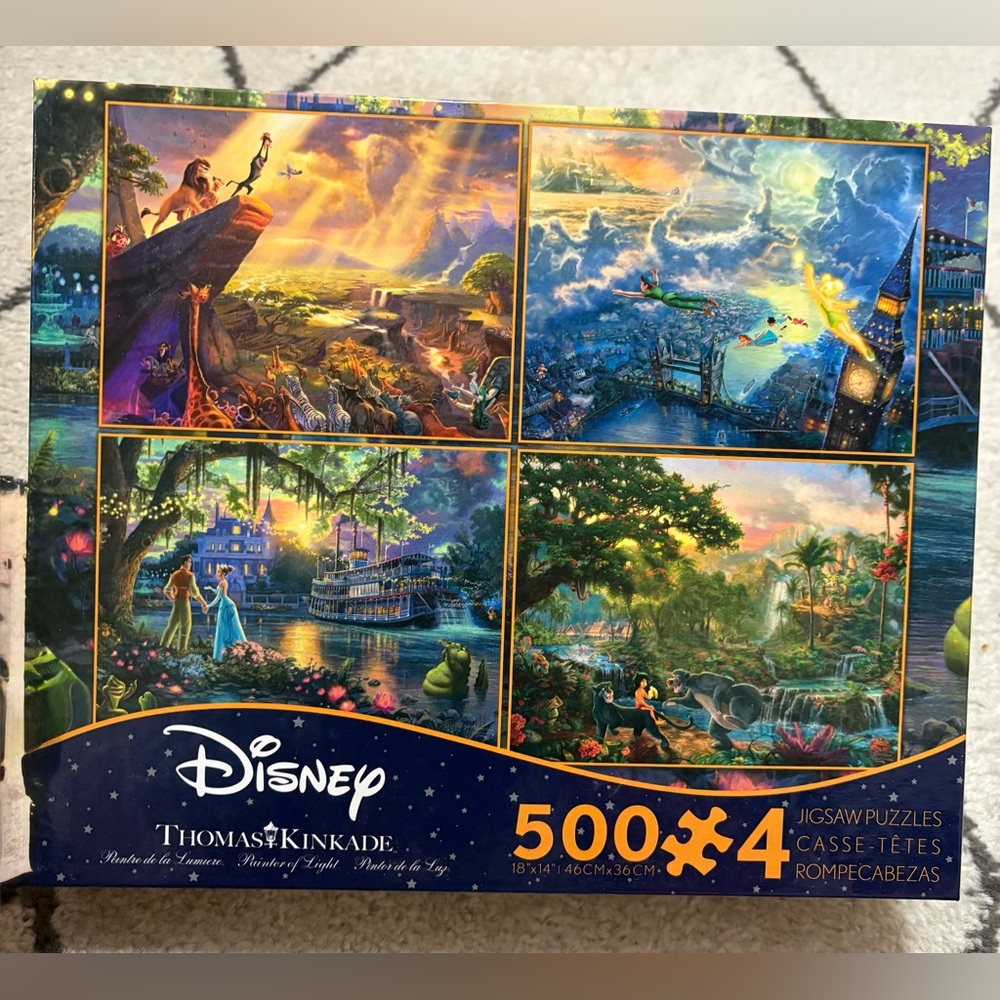 Disney Thomas Kinkade Set of 4 x 500 Piece Puzzle Sets